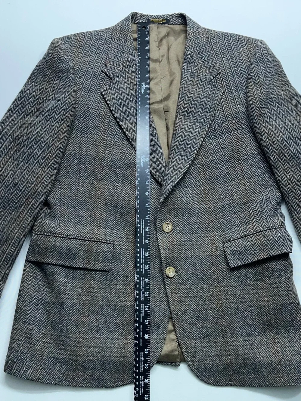 EVAN PICONE Wool Sport Coat Jacket Mens Size 42 Reg Brown Herringbone Blazer